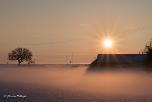 Fossé sous la neige